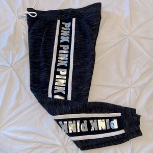 PINK joggers, silver graphic on leg